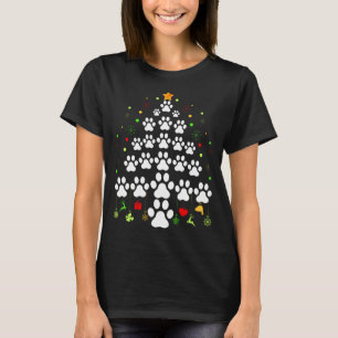 Paw Print Weihnachtsbaumleuchten passen Familie Xm T-Shirt