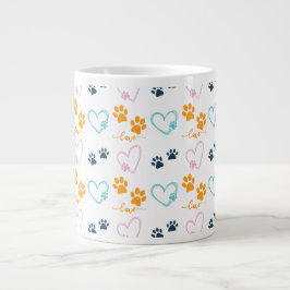 Paw Prints Cute Dog Lover Jumbo-Tasse