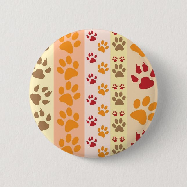 Paw Prints cute Dog Lovers Button (Vorderseite)