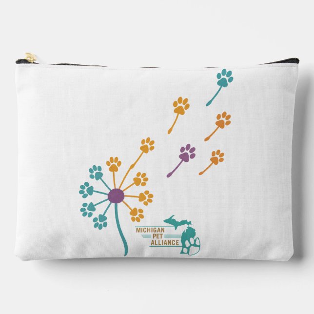 Paw Prints Dandelion Accessoire Reisepouch Zubehörtasche (Vorderseite)