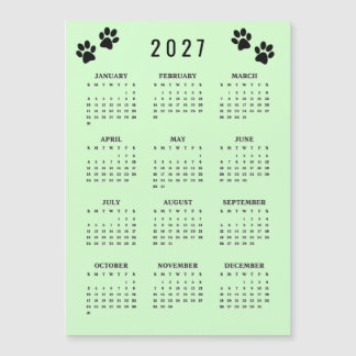 Paw Prints Design 2027 Kalender Magnetkarte