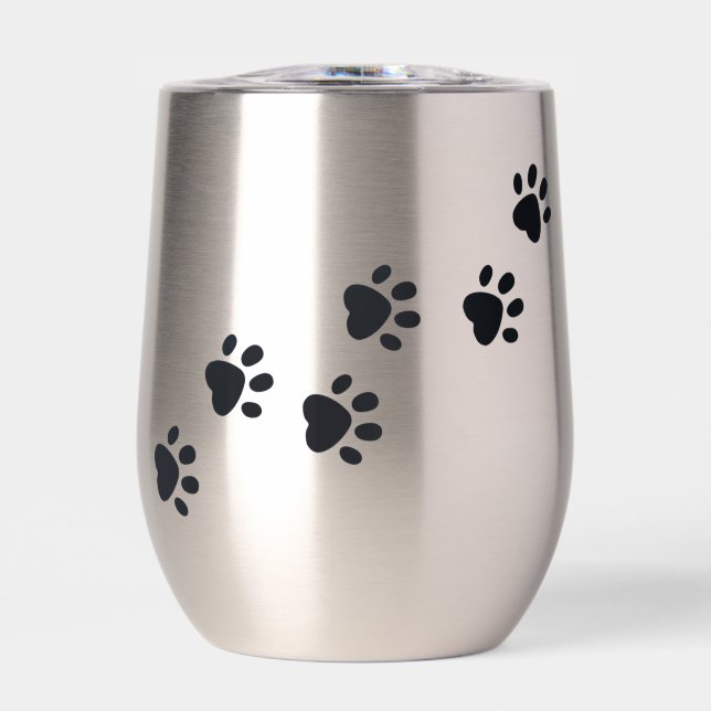 Paw Prints Design Thermal Wine Tumbler (Vorderseite)