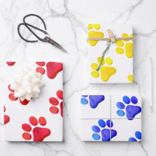 Paw Prints Haustiere Hunde Katzen Geschenk Wrap Sp Geschenkpapier Set