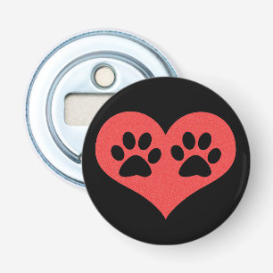 Paw Prints in meinem Herzen von Shirley Taylor Flaschenöffner