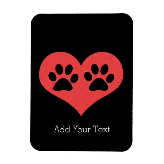 Paw Prints in meinem Herzen von Shirley Taylor Magnet (Vertikal)