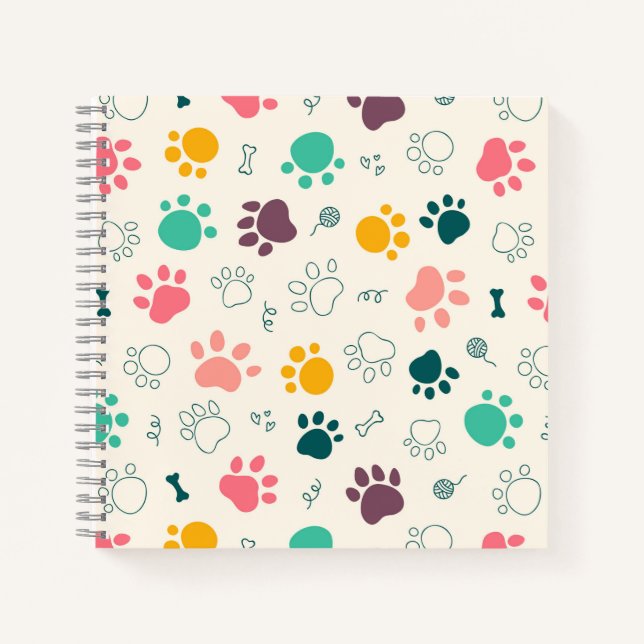 Paw Prints Notizbuch (Vorderseite)