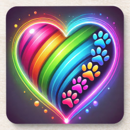 Paw Prints of Liebe Untersetzer