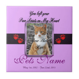 Paw Prints on My Heart - Mauve Fliese