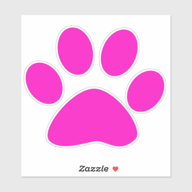 Paw Prints Pattern Custom Cute Hot Pink Aufkleber (Blatt)