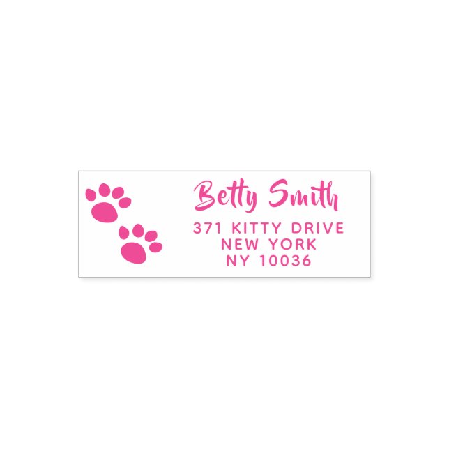 Paw Prints Personalisierte Rücksendeadresse Permastempel (Design)