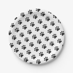 Paw Prints Pet Lovers Cat Dog Animal Fun Pappteller