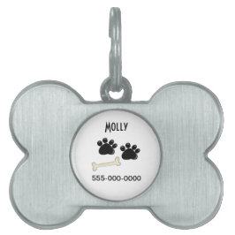 Paw Prints Pet Name Tag Tiermarke