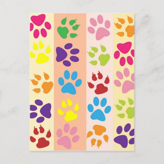 Paw Prints Postkarte (Vorderseite)