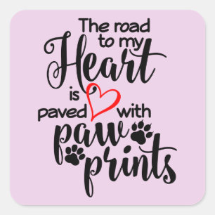 Paw Prints Quadratischer Aufkleber