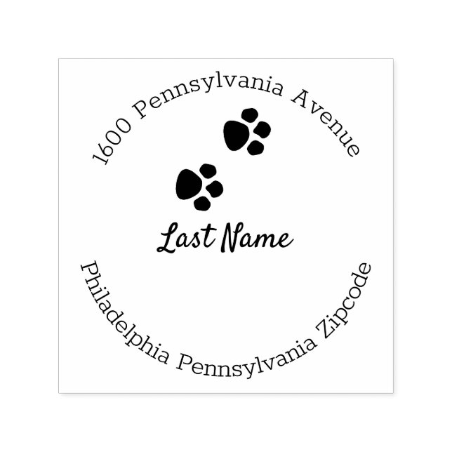 Paw Prints Round Permastempel (Design)