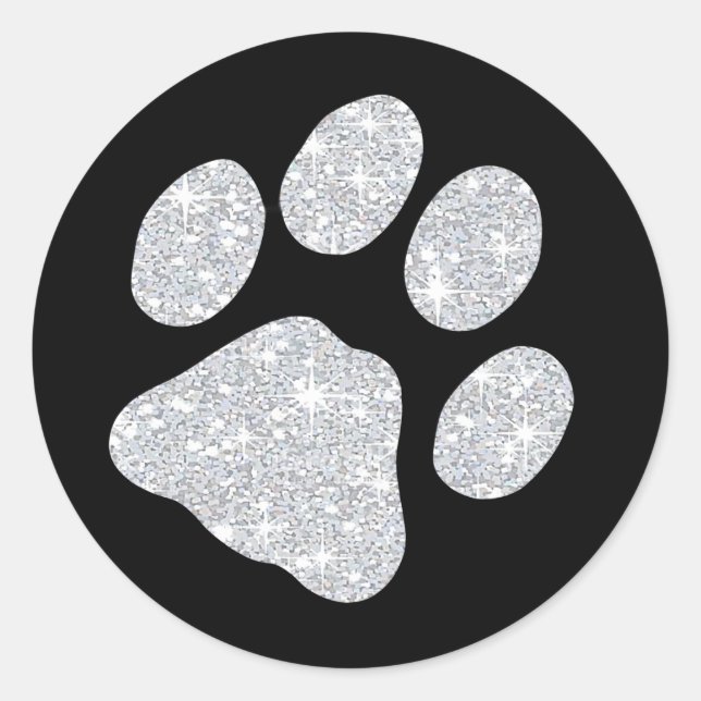 Paw Prints Runder Aufkleber (Vorderseite)