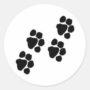 Paw Prints Runder Aufkleber