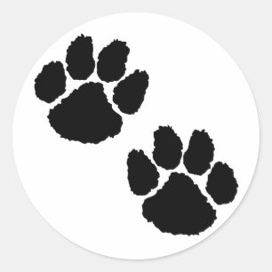 Paw Prints Runder Aufkleber