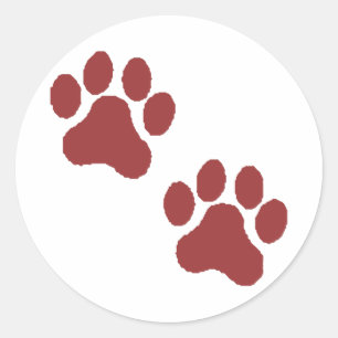 Paw Prints Runder Aufkleber