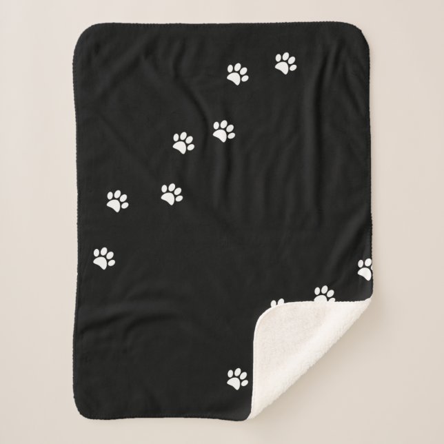 Paw Prints Sherpa Blanket Sherpadecke (Vorderseite)