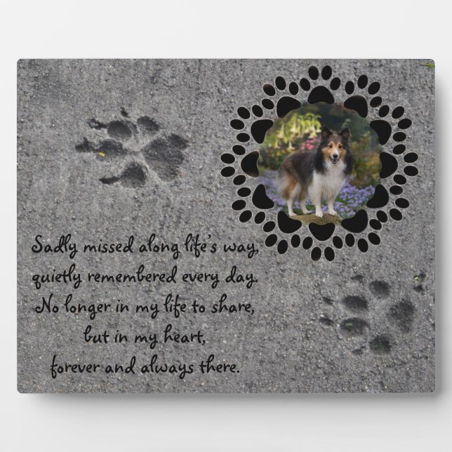 Paw Prints und Foto Fotoplatte (Vorderseite)
