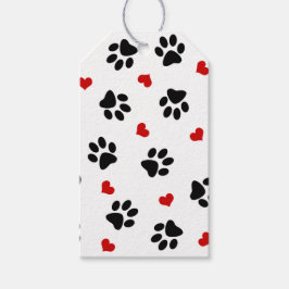 Paw Prints und Herz Geschenkanhänger