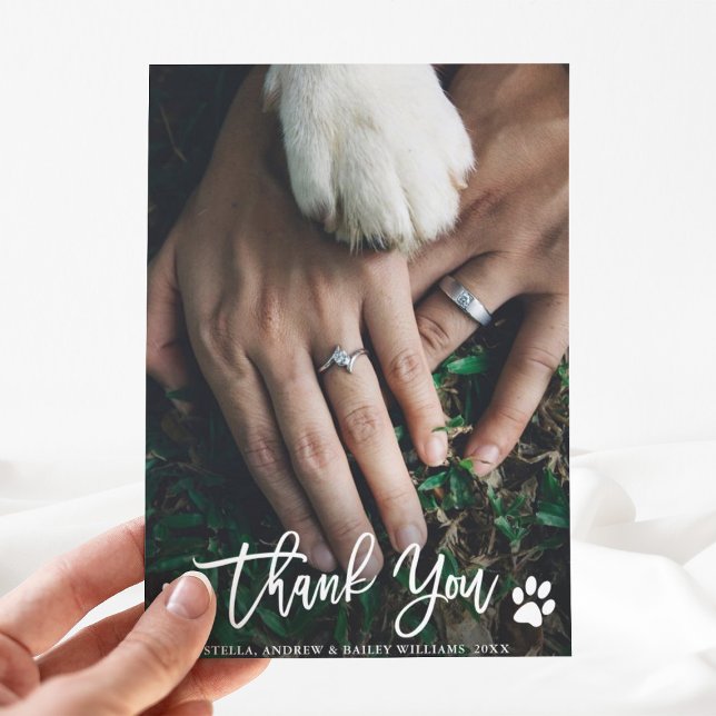 Paw Prints Wedding danke Ihnen Foto Card (Von Creator hochgeladen)