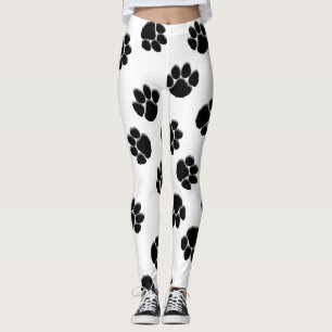 Paw Prints White Leggings