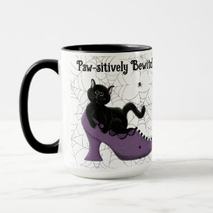 Paw-sistisch gekleidetes SchwarzkatzenHalloween Tasse