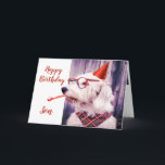 Paw-sitiv Grr-eat Birthday Son Fun Dog Karte<br><div class="desc">Paw-sitive Grr-eat Birthday Son Fun Dog Pun Spaß Karte.  Ideal für Menschen,  die Tiere,  Welpen,  Hunde und lustige Karten Lieben</div>
