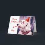 Paw-sitiv Grr-eat Birthday Son Fun Dog Karte<br><div class="desc">Paw-sitive Grr-eat Birthday Son Fun Dog Pun Spaß Karte.  Ideal für Menschen,  die Tiere,  Welpen,  Hunde und lustige Karten Lieben</div>