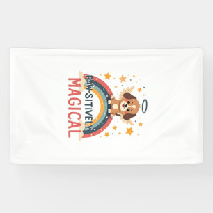 Paw-sitiv Magischer Welpe Vintage Regenbogen Engel Banner