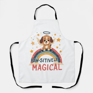 Paw-sitiv Magischer Welpe Vintage Regenbogen Engel Schürze