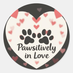 Paw-sitiv verliebt ,Tolles Runder Aufkleber
