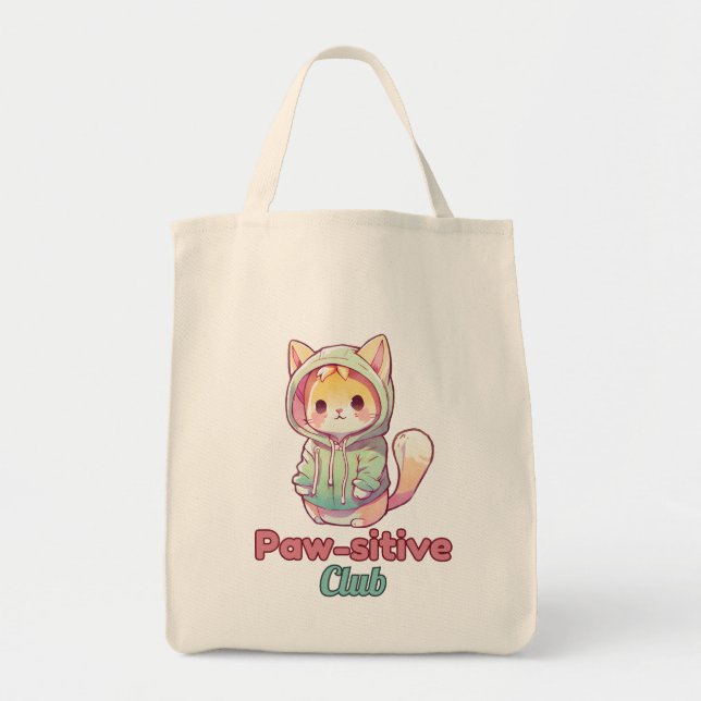 Paw‑sitive Club Cat Design for Animal Lover Tragetasche (Vorne)