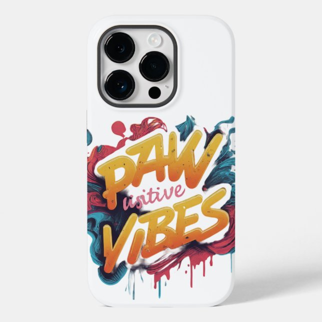 Paw-sitive Farben" in mehrfarbiger Farbe: Case-Mate iPhone 14 Pro Hülle (Rückseite)
