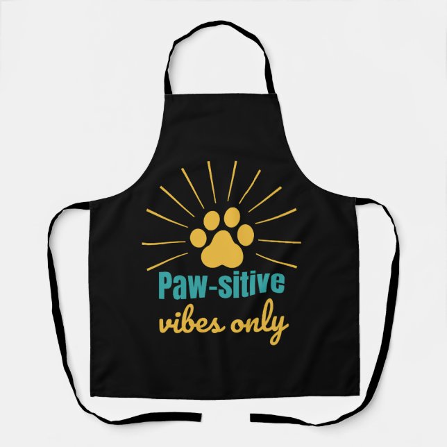 Paw-sitive Vibes Only cat lover Schürze (Vorderseite)