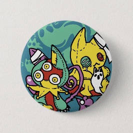 Paw-sitively Frightful | Monstrous Cats Halloween  Button