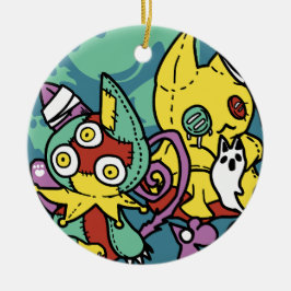 Paw-sitively Frightful | Monstrous Cats Halloween  Keramik Ornament