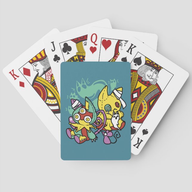 Paw-sitively Frightful | Monstrous Cats Halloween  Spielkarten (Rückseite)