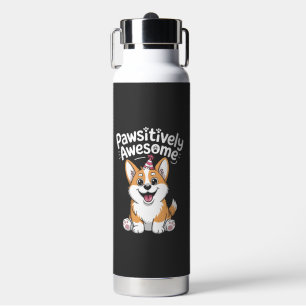 Paw-sitiver Corgi-Geburtstagshund-Shirt Trinkflasche