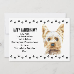 Paw-some Bester Yorkshire-Terrier-Hund-Vater Vater Feiertagskarte