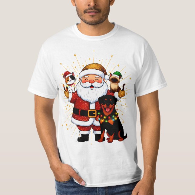 Paw-some Holidays: Santa’s Sparkling Pet Squad T-Shirt (Vorderseite)