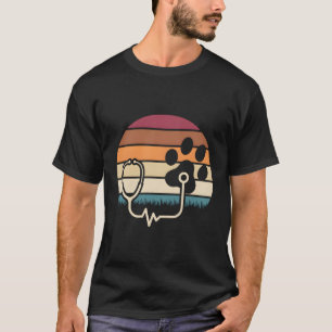 Paw Stethoscope Vet Tech Veterinär T-Shirt