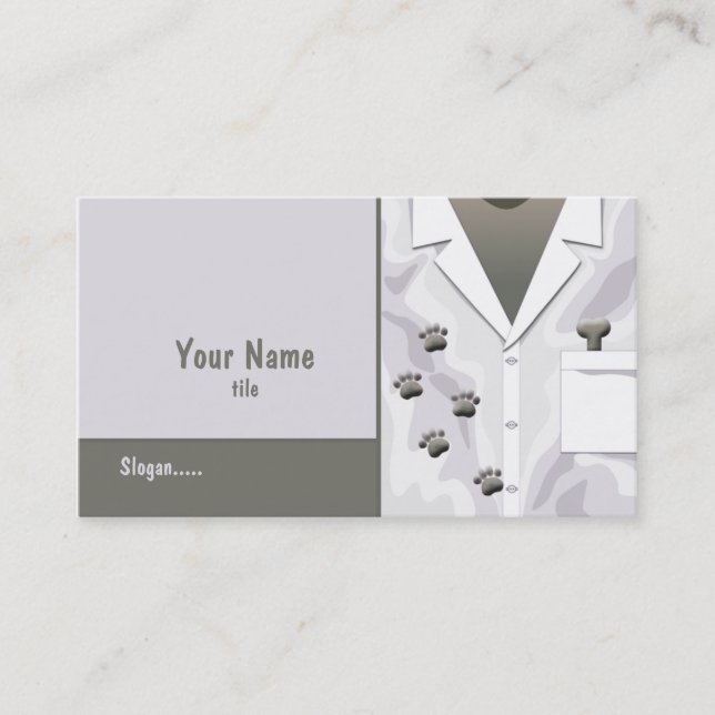 Paw Tracks Veterinary Business Card Visitenkarte (Vorderseite)