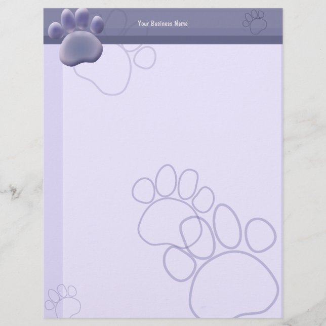 Paw Tracks Veterinary Business Letterhead 2 Briefbogen (Vorderseite)