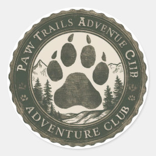 Paw Trails Adventure Club — Sticker Vintage Badge