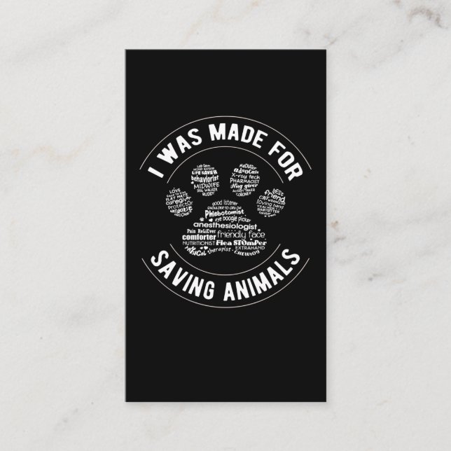 Paw Veterinary Technician Tierarzt Visitenkarte (Vorderseite)