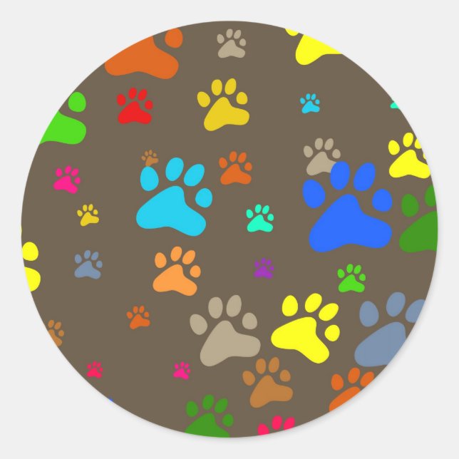 Paw Wallpaper Runder Aufkleber (Vorderseite)