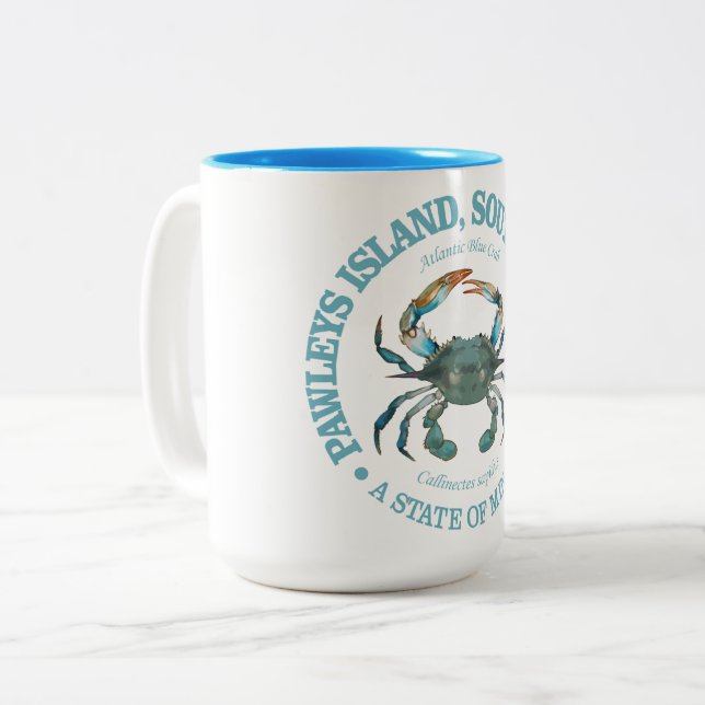 Pawleys Island (blue crab) Zweifarbige Tasse (Vorderseite Links)